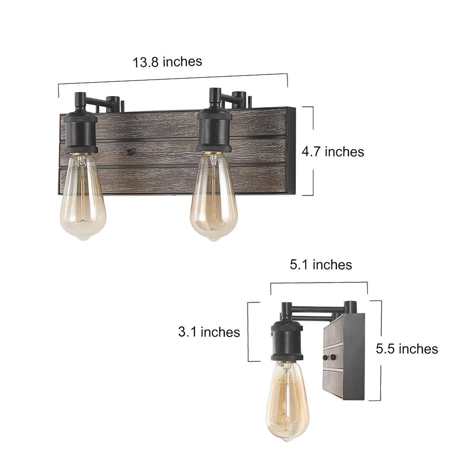 Euphrones 2-Light Wood Vanity Light