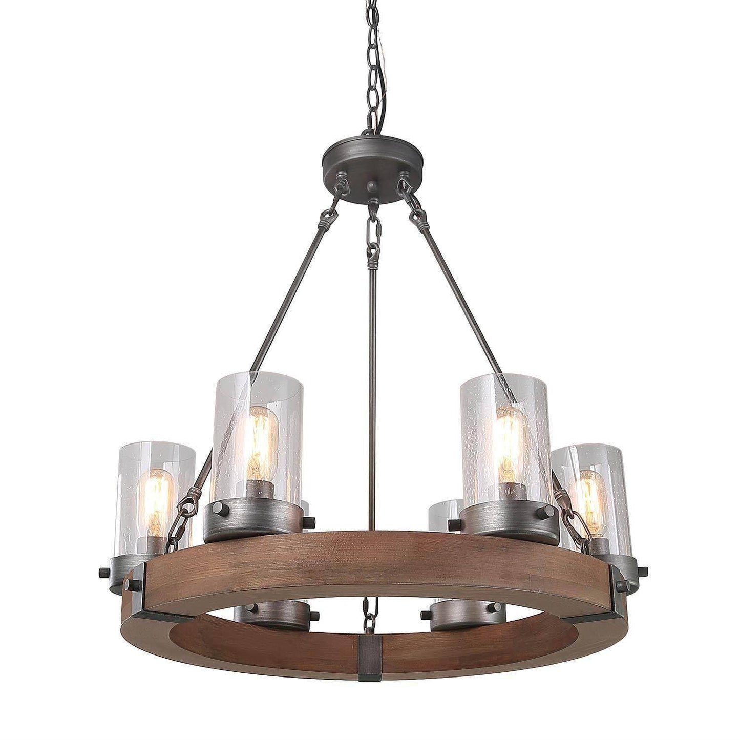 Trogir 6-Light Medium Wood Chandelier