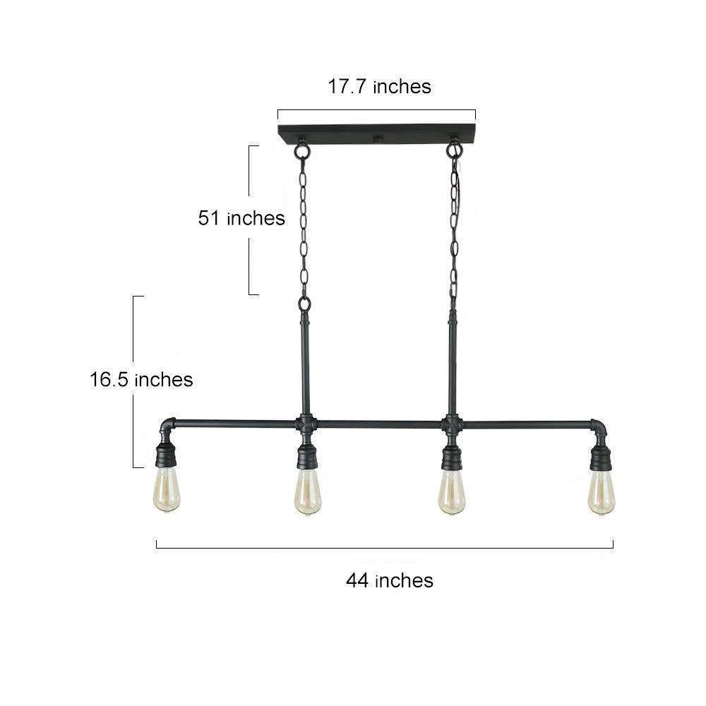 Santinate 4-Light Oversized Black Chandelier