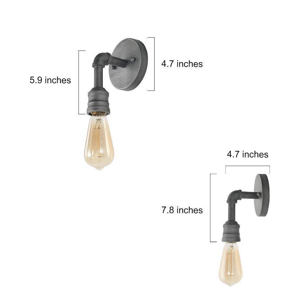 Santinate 1-Light Industrial Gray Bulb-Shape Wall Sconces