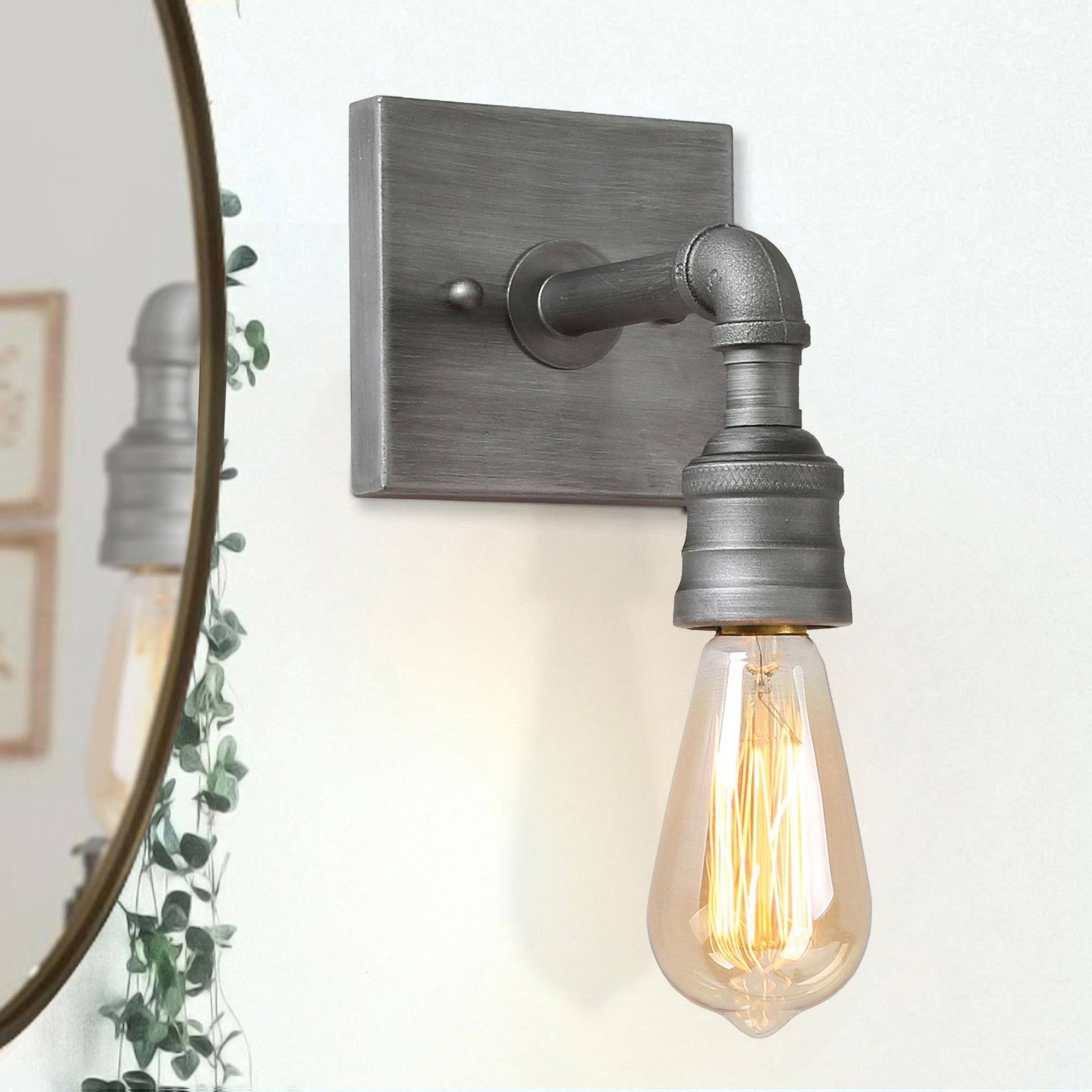 Santinate 1-Light industrial Gray Bulb-Shape Wall Sconces