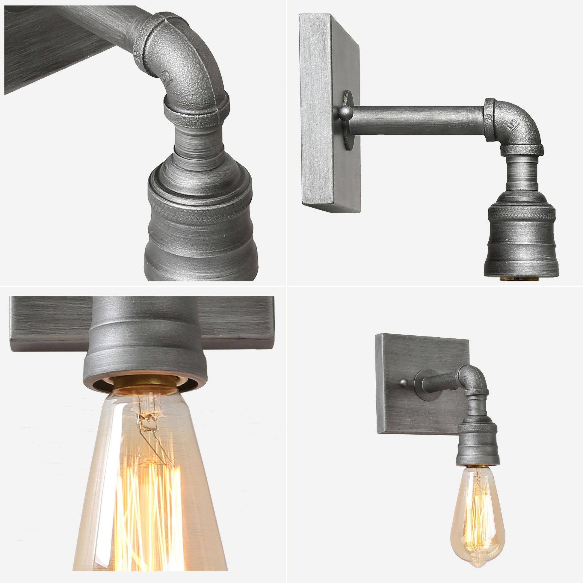 Santinate 1-Light industrial Gray Bulb-Shape Wall Sconces