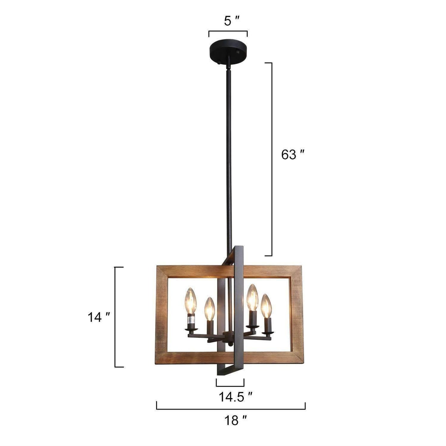 Sydney 4-Light Small Wood Chandelier