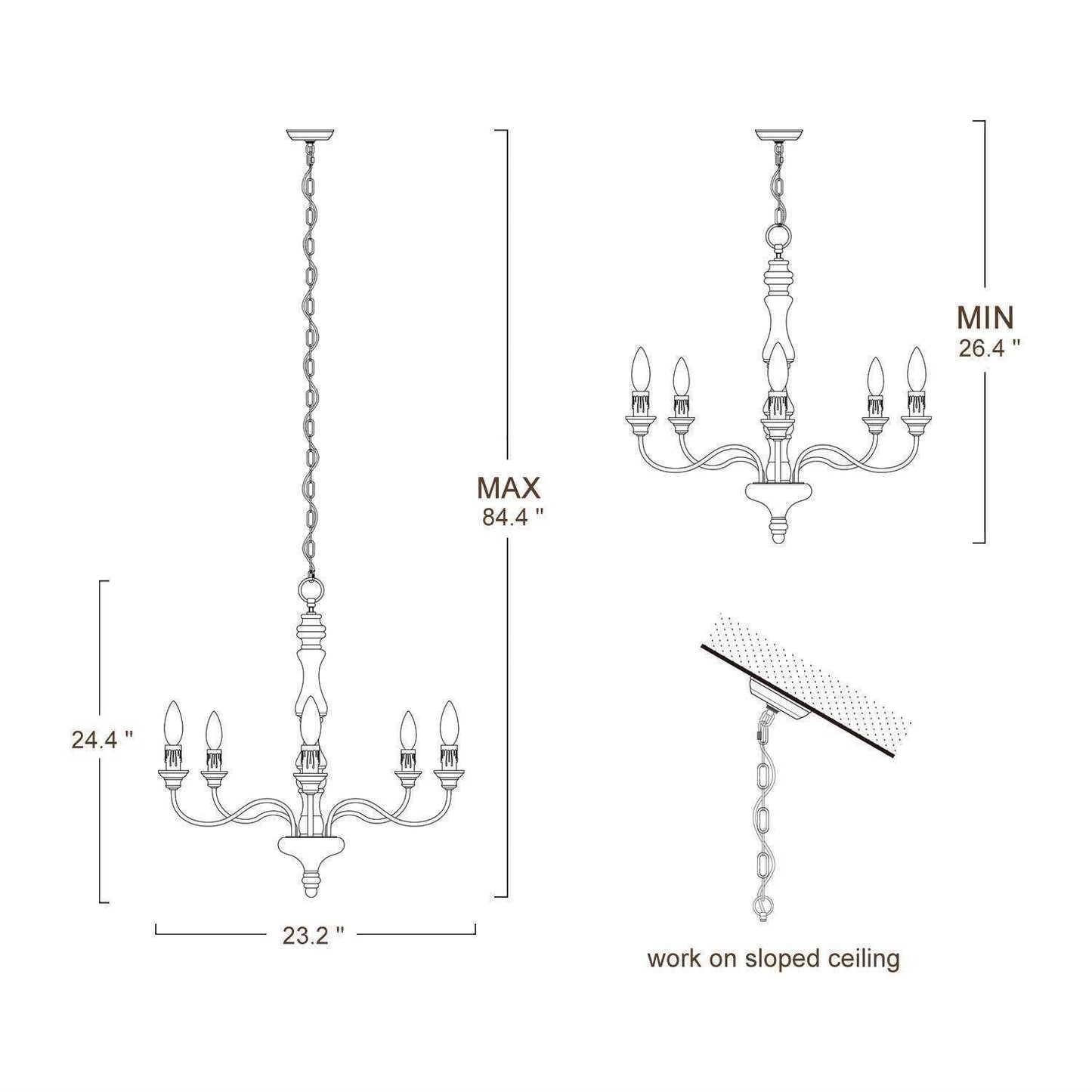 Penetrar 5-Light Medium Wood Chandelier