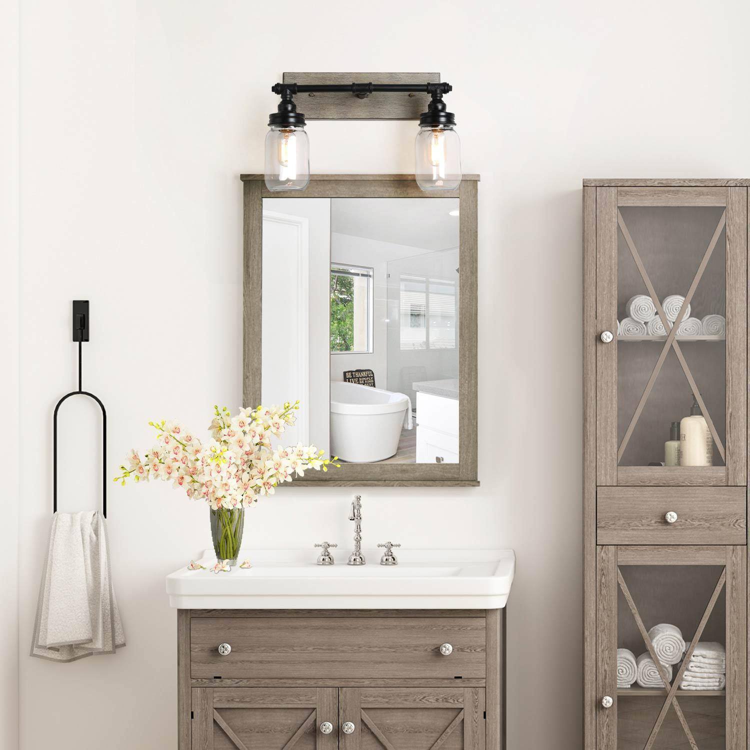 Nettles 2-Light Wood Vanity Light