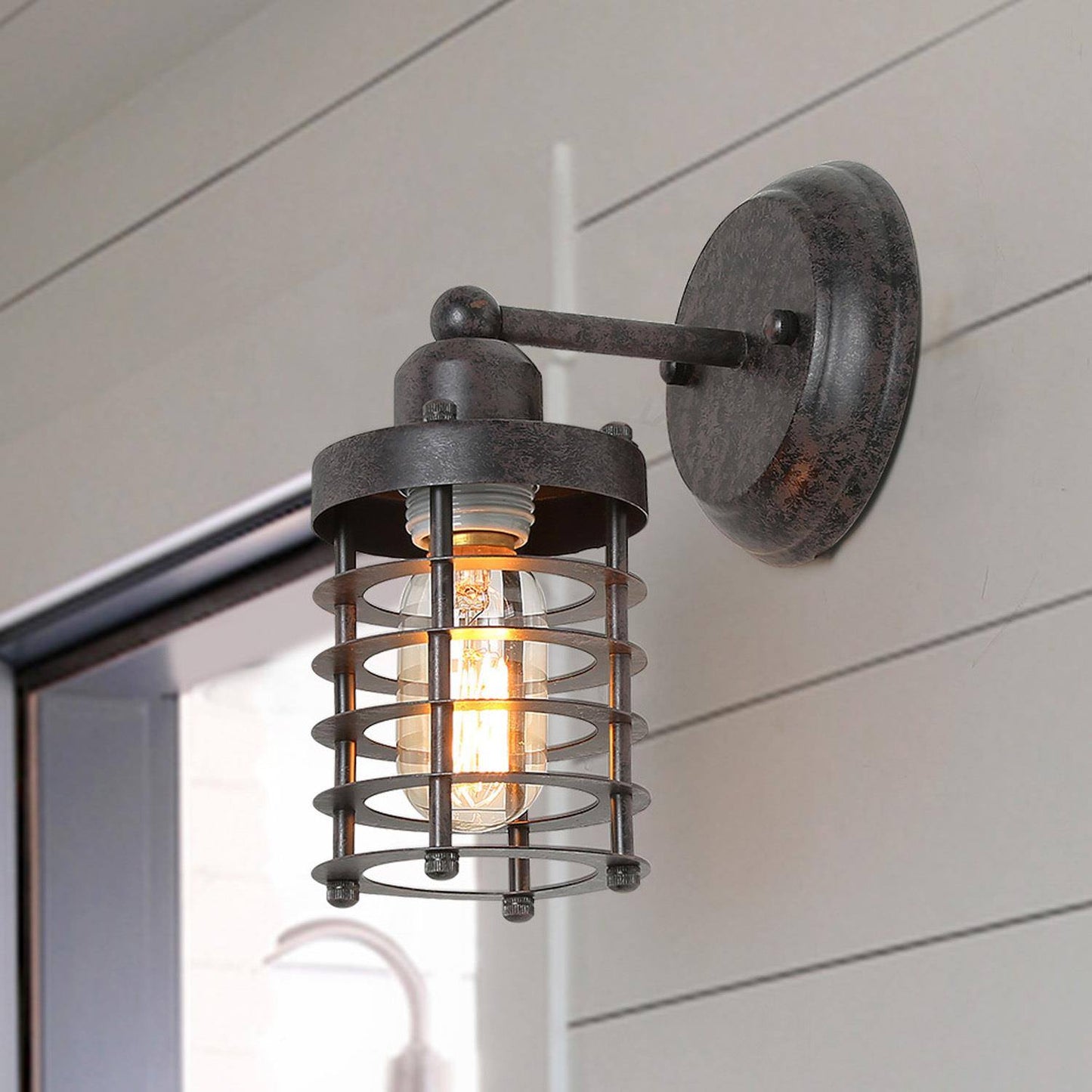 Wodroary 1-Light Industrial Rust Brown Armed Wall Sconces