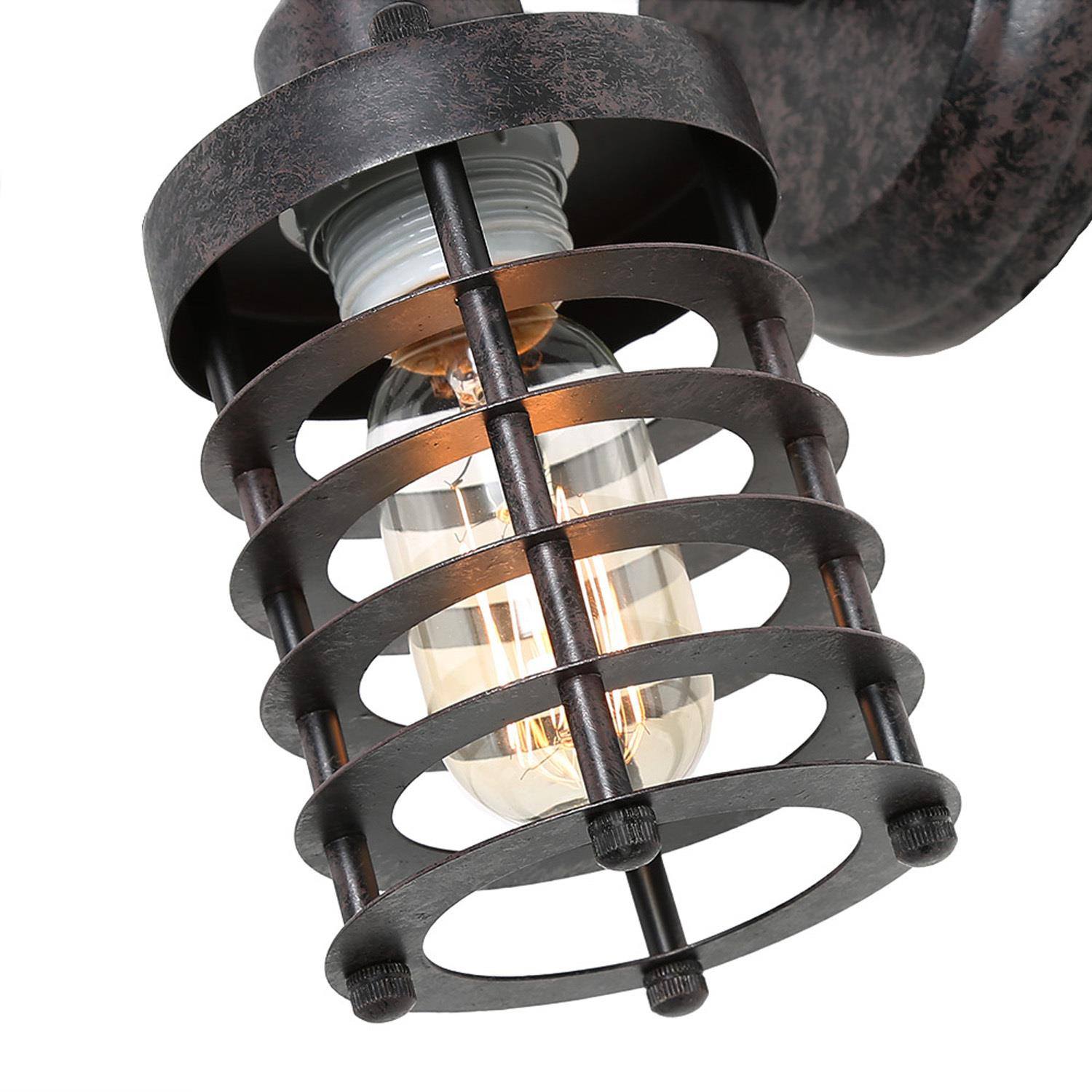 Wodroary 1-Light Industrial Rust Brown Armed Wall Sconces