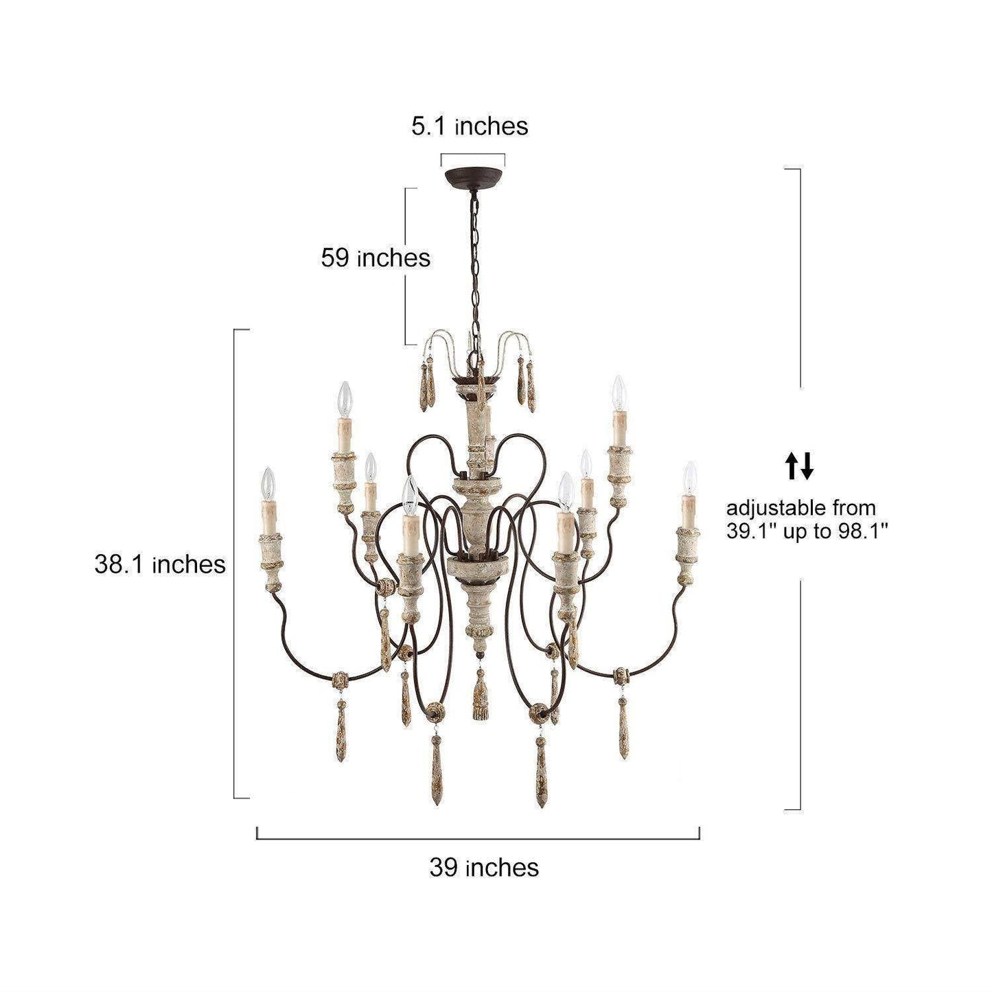 Elizabeth 9-Light Oversized Wood Chandelier