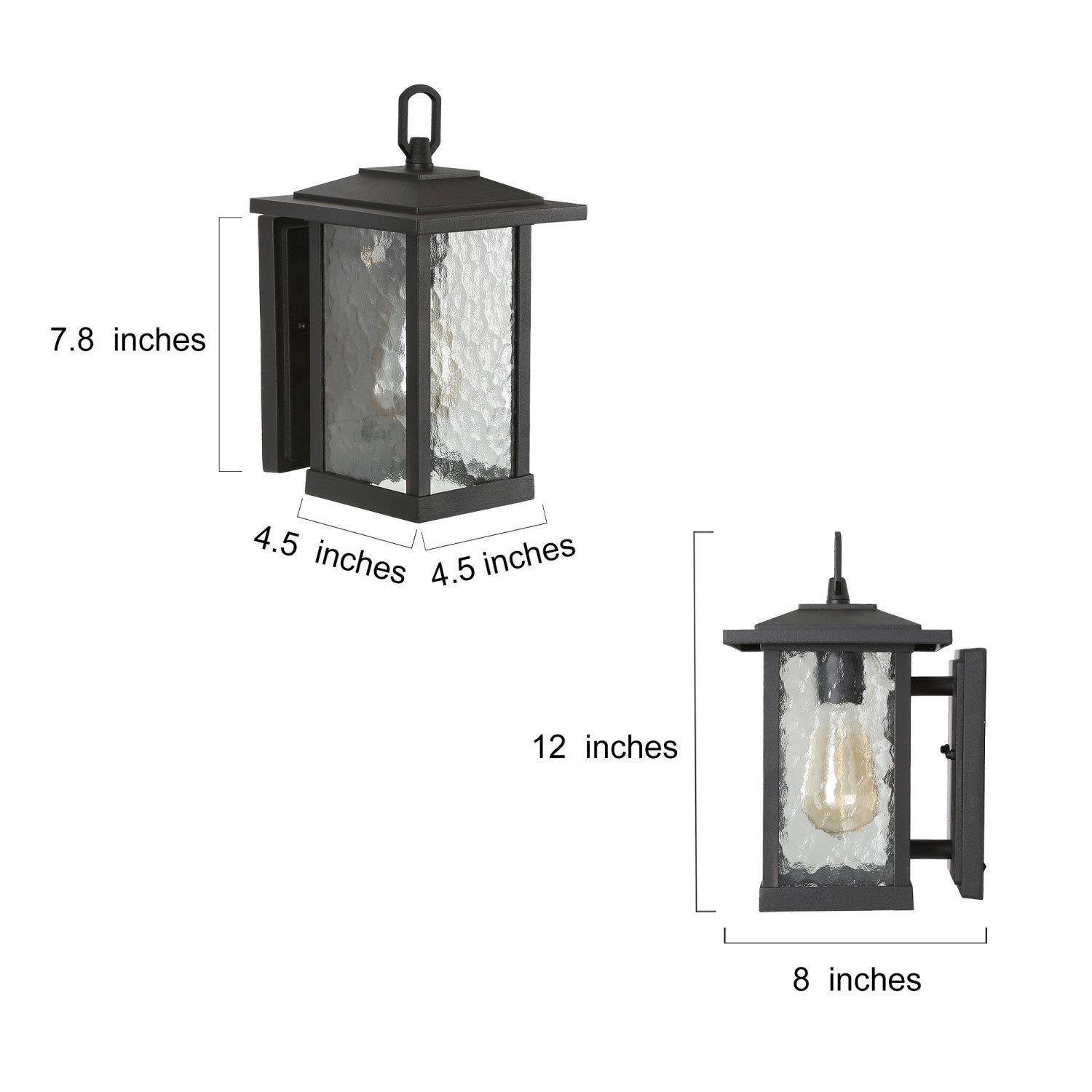 Deporing 12"H 1-Light Black Outdoor Wall Light