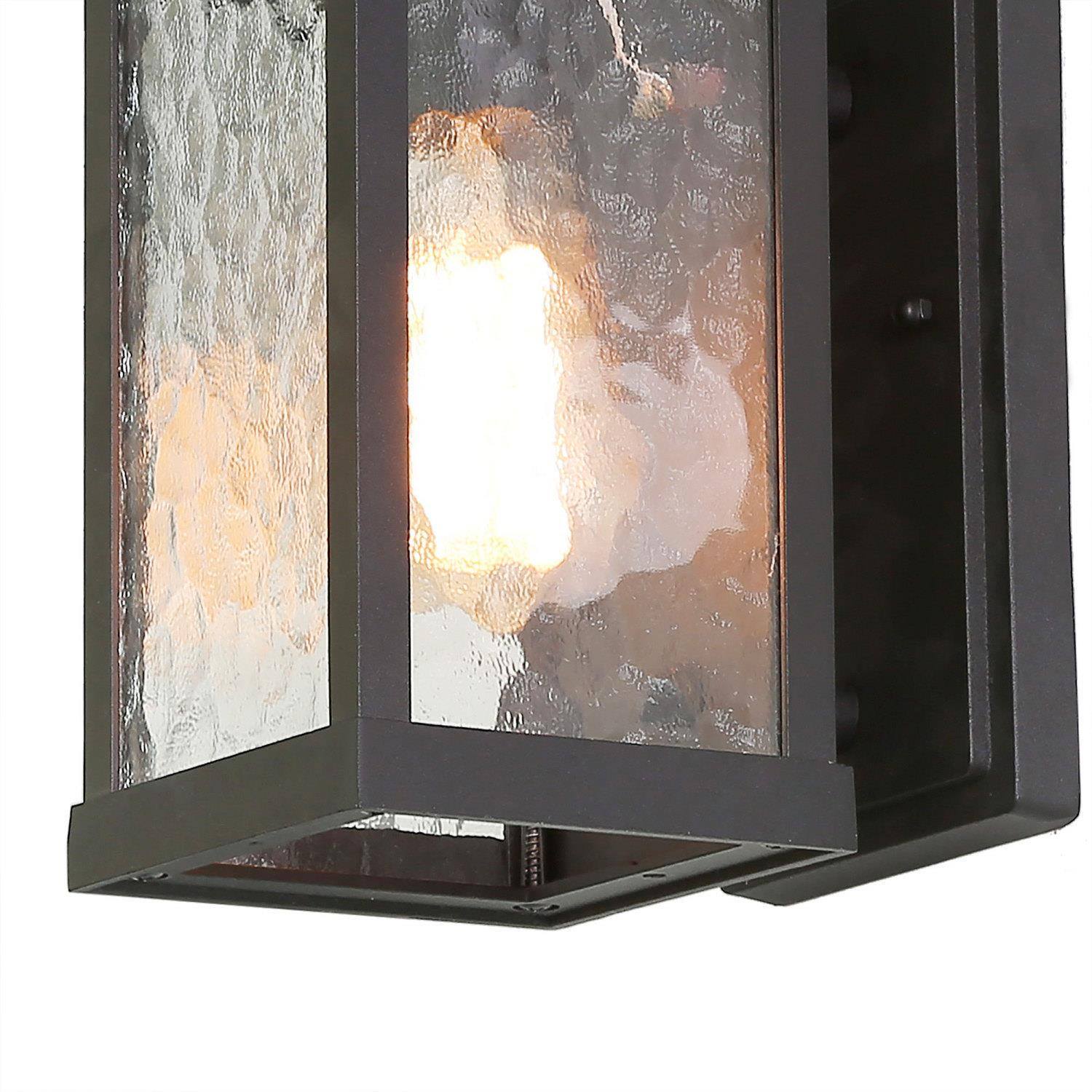 Deporing 12"H 1-Light Black Outdoor Wall Light