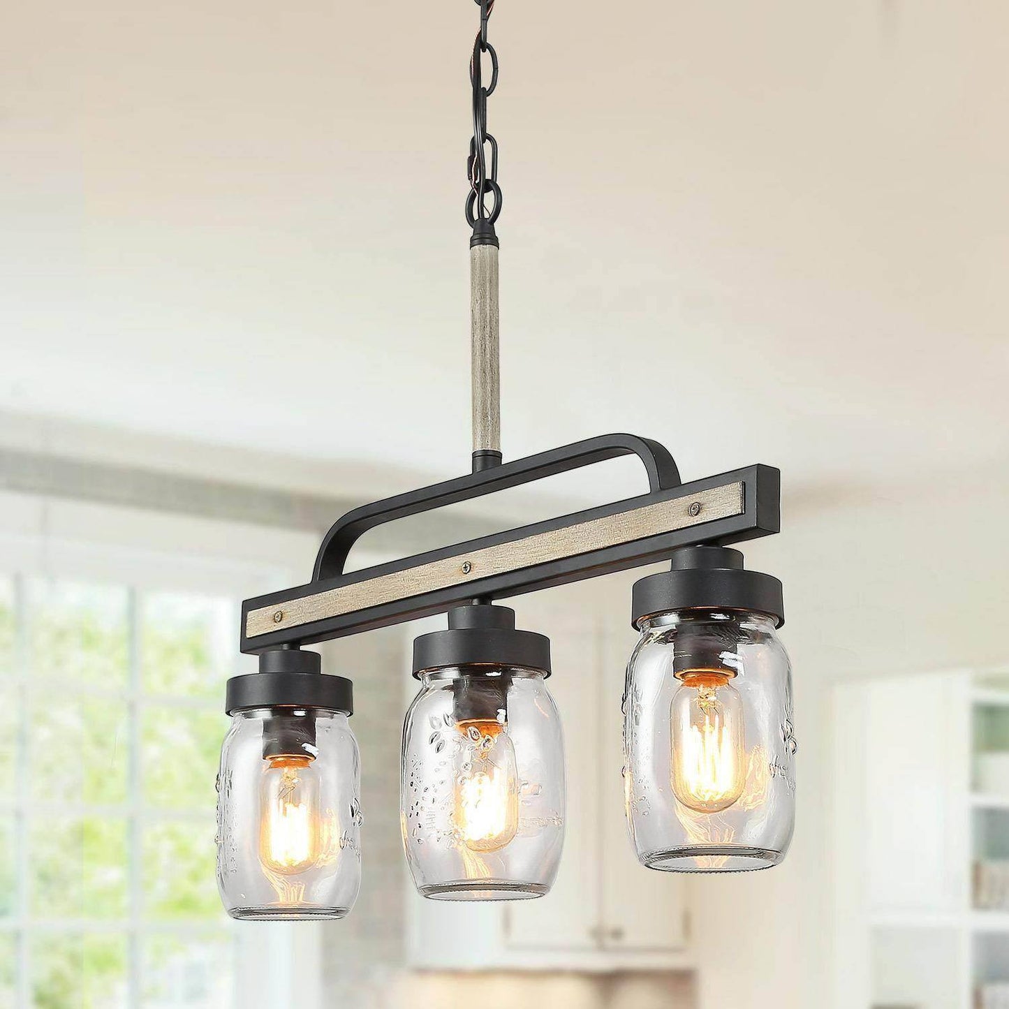 Alinettage 3-Light Medium Black Chandelier