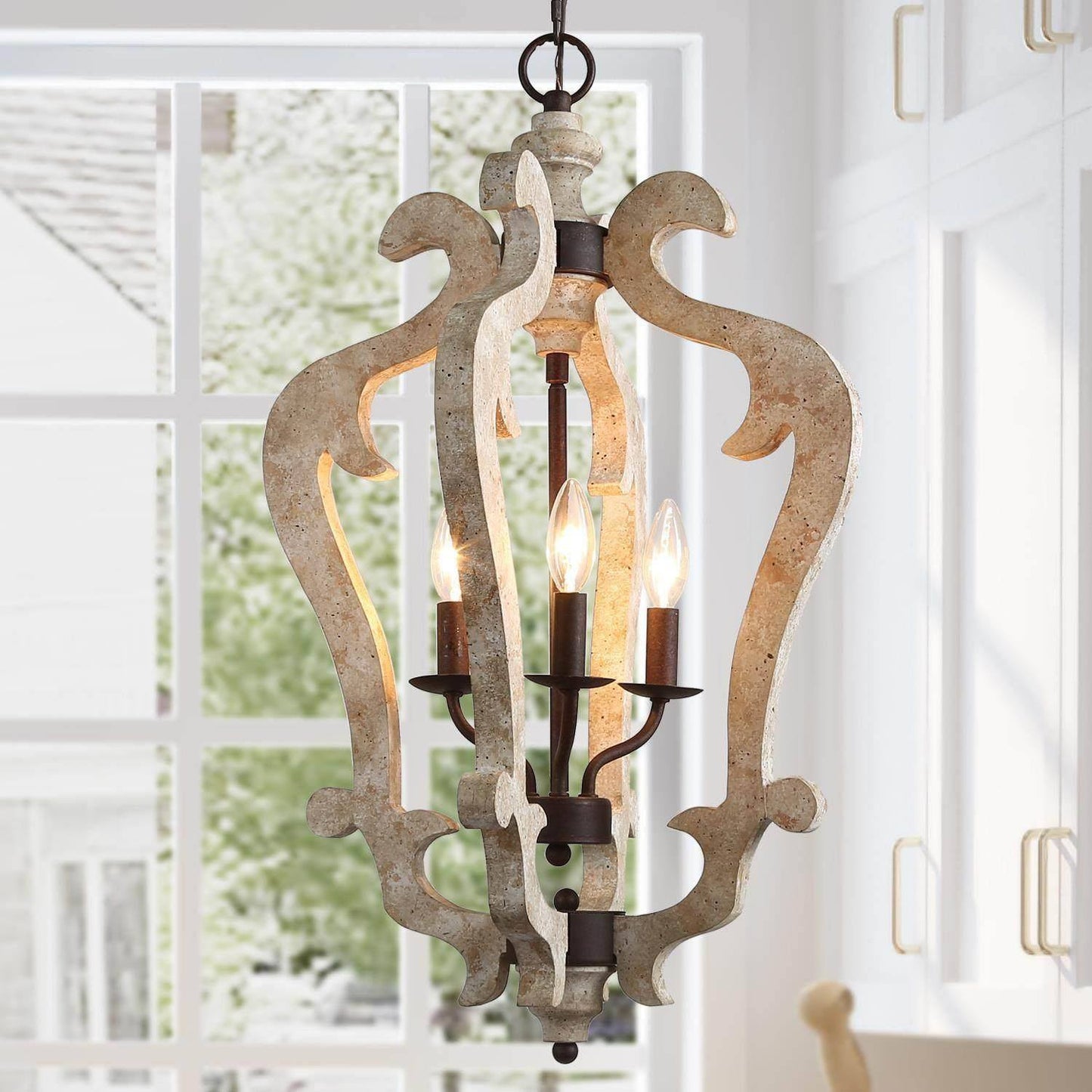 Chaya 3-Light Small Wood Chandelier