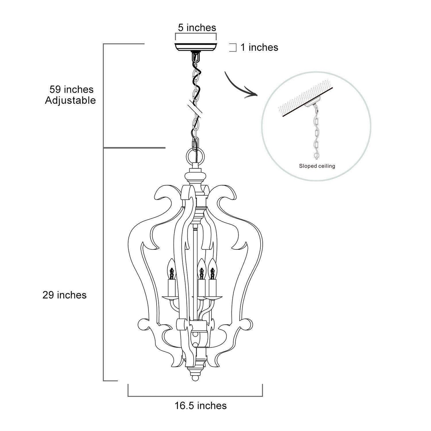 Chaya 3-Light Small Wood Chandelier