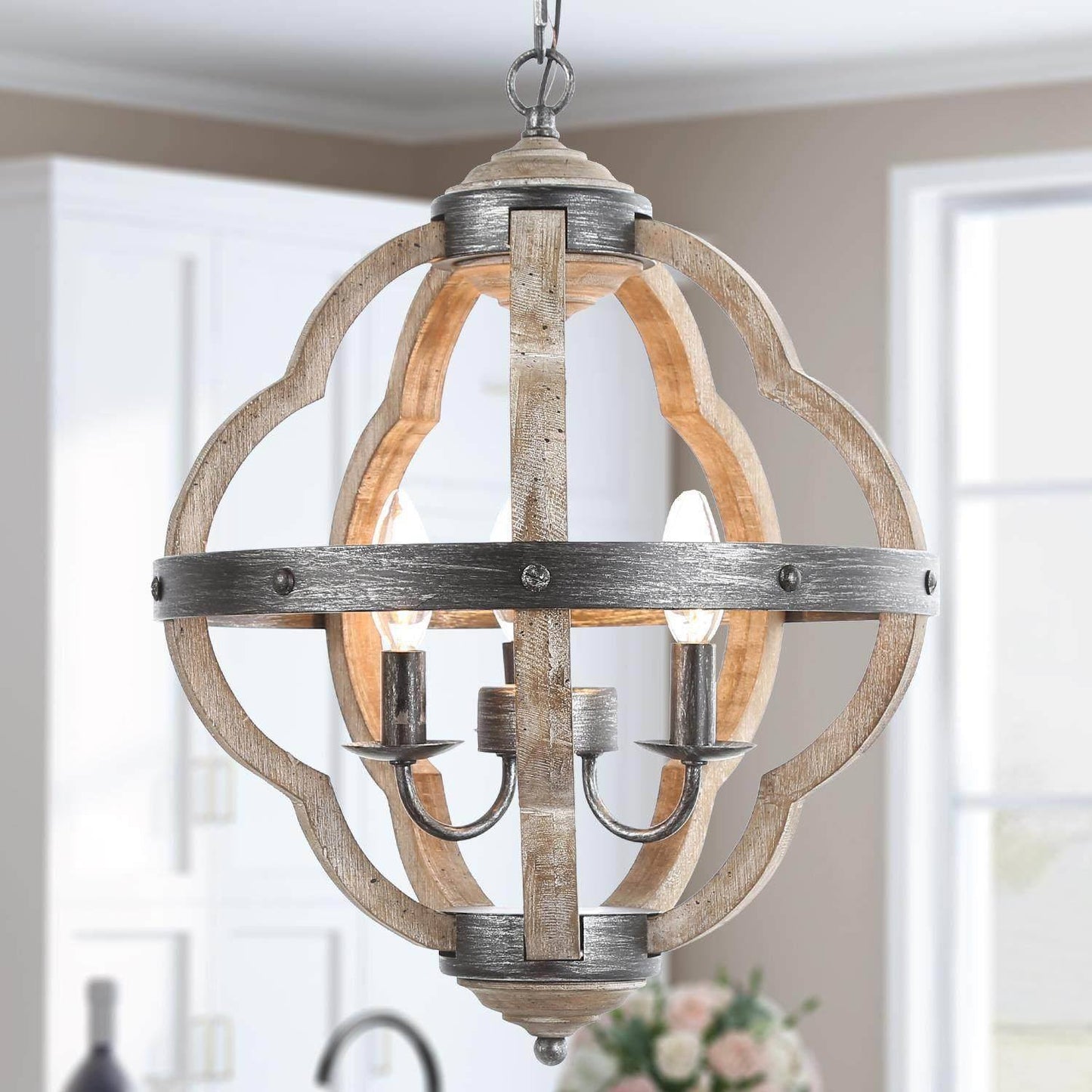 Mablicabi 3-Light Small Wood Chandelier