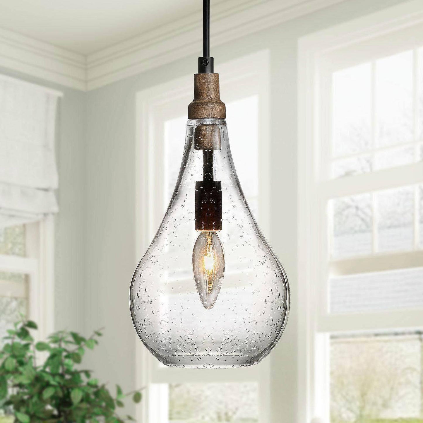 Squash 1-Light Mini Black Modern Pendant Light Fixtures