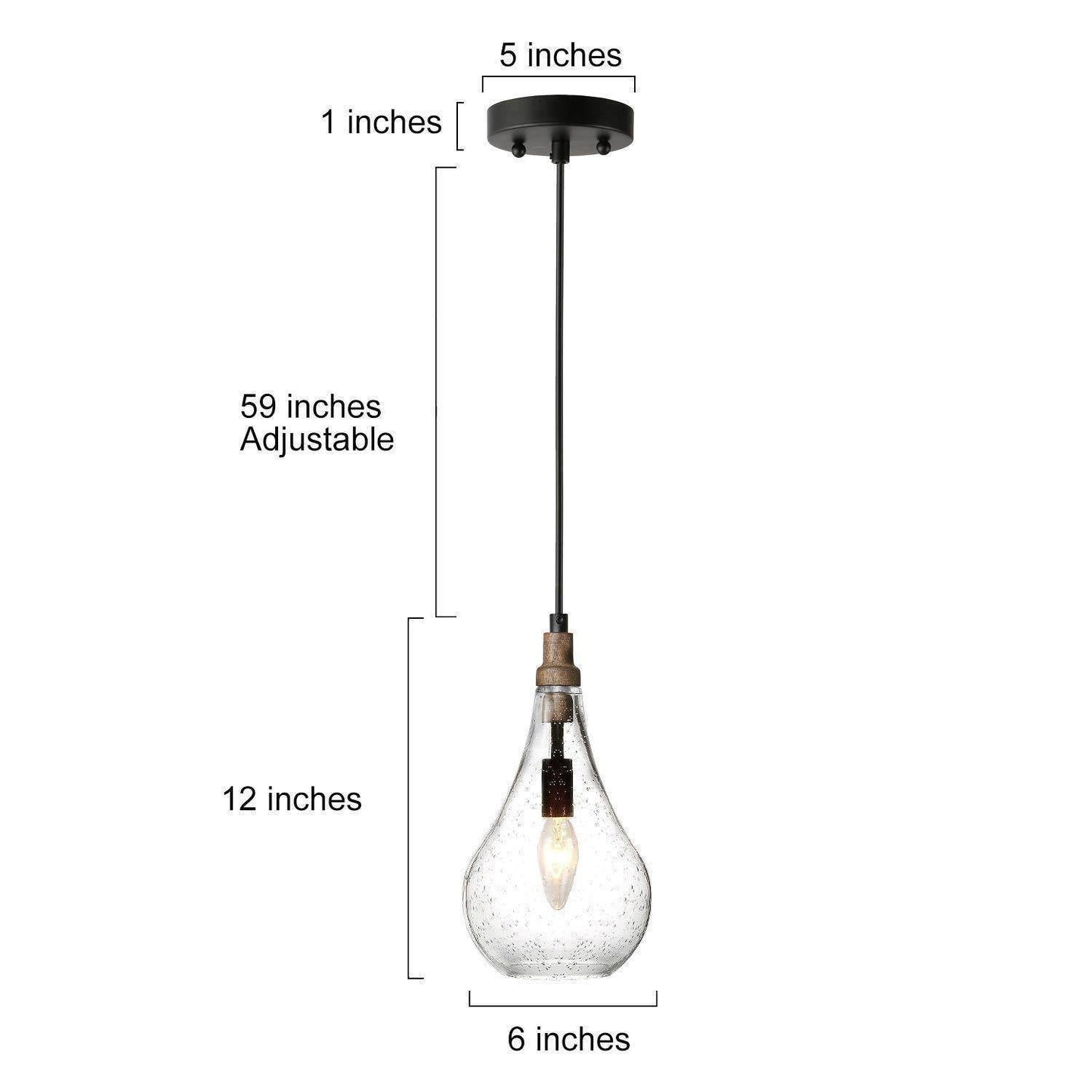 Squash 1-Light Mini Black Modern Pendant Light Fixtures