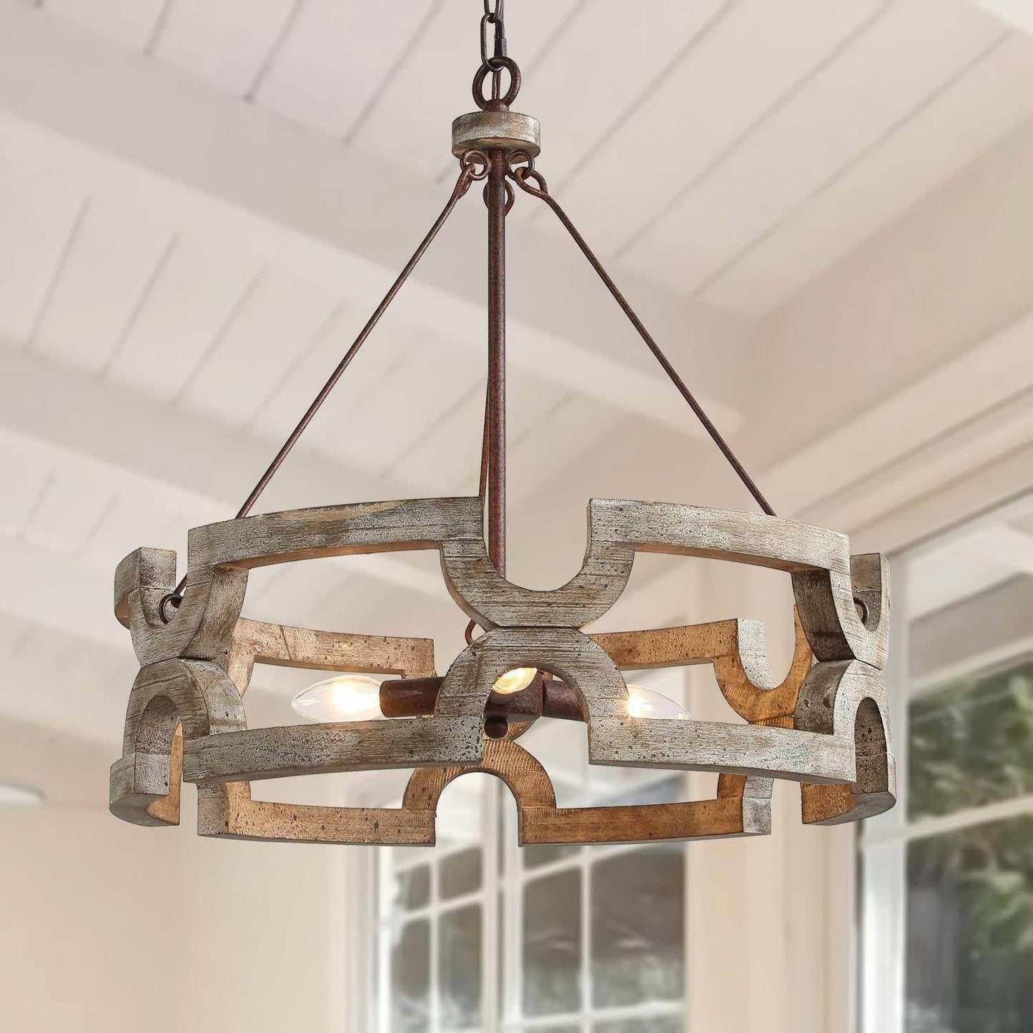 Estournel 3-Light Small Wood  Chandelier