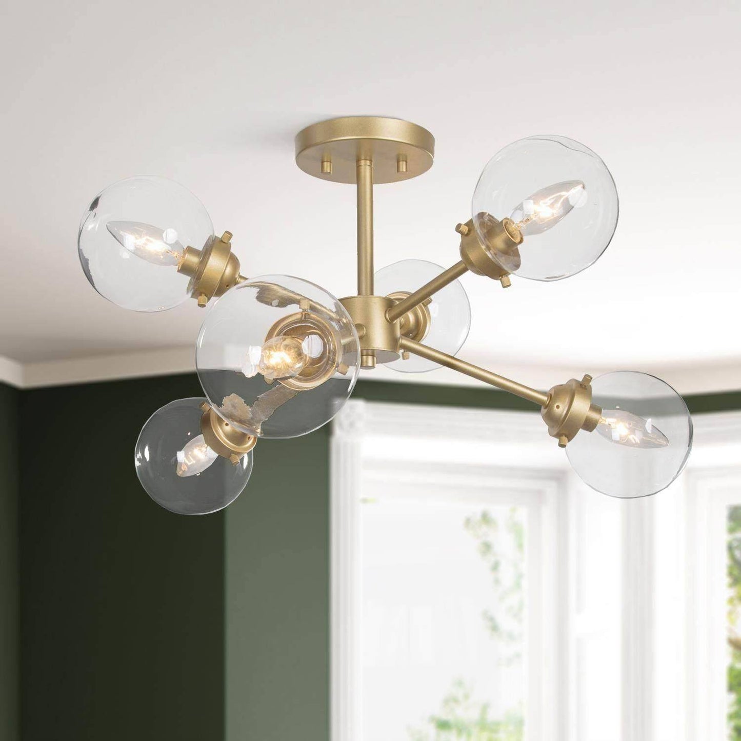 Labycaritasy 6-Light Medium Gold Chandelier