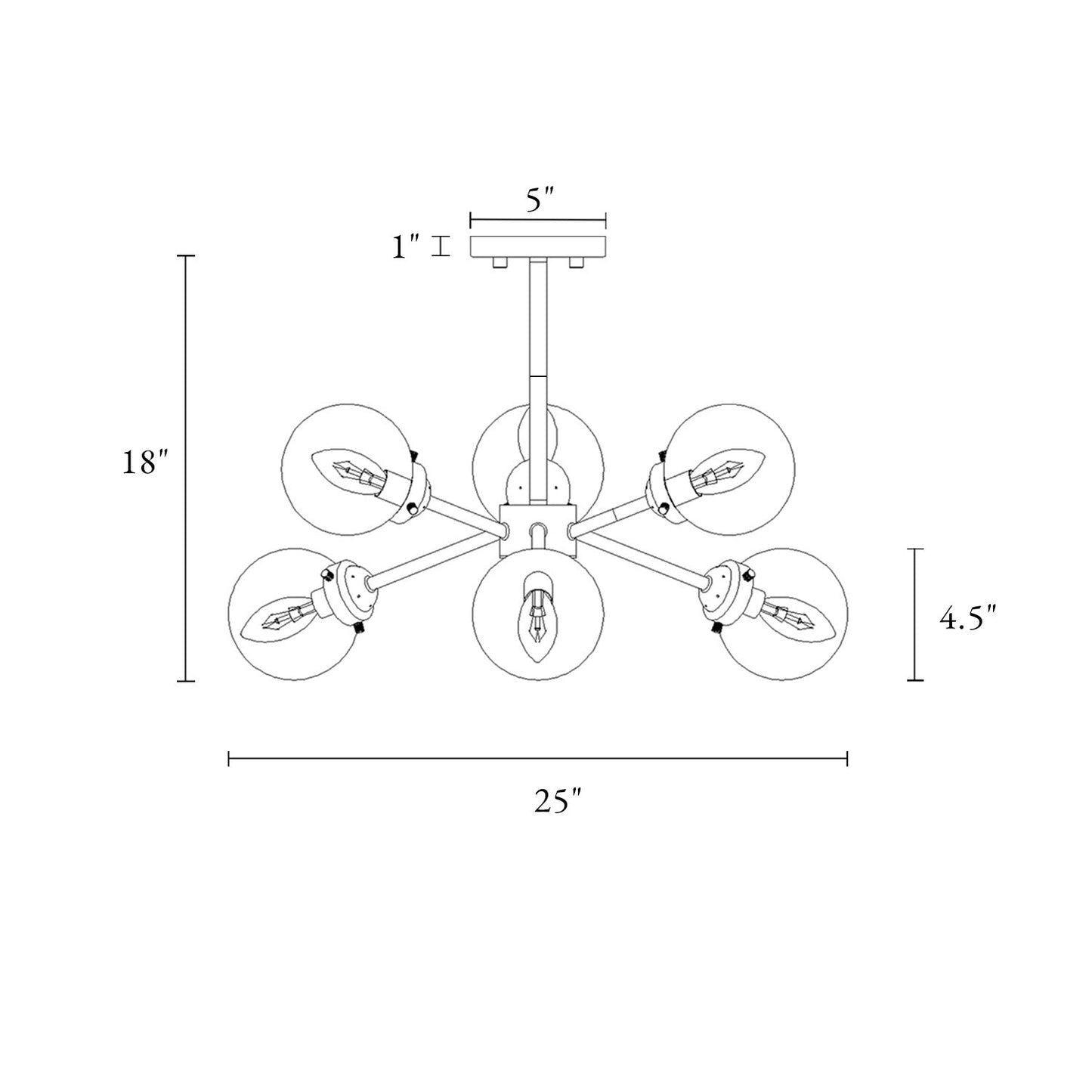 Labycaritasy 6-Light Medium Gold Chandelier