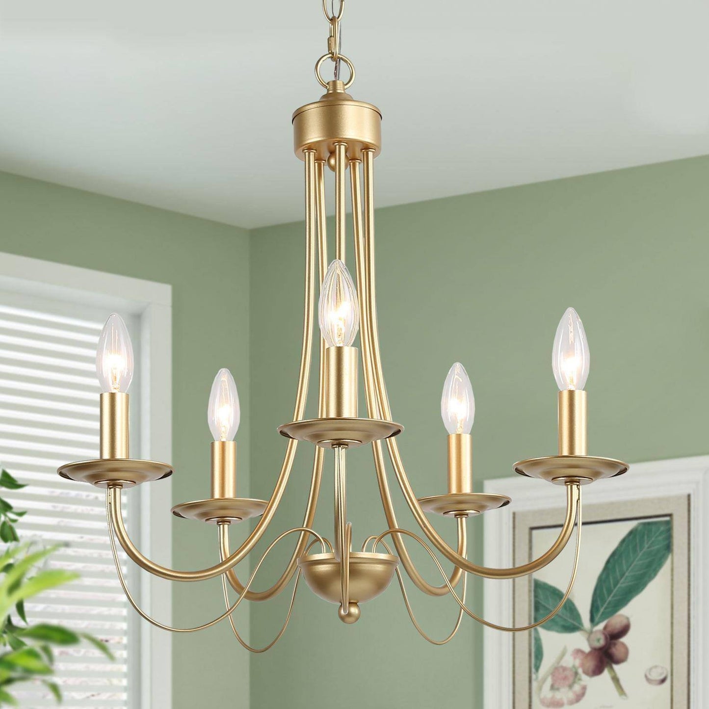 Emily 5-Light Small Gold Chandelier