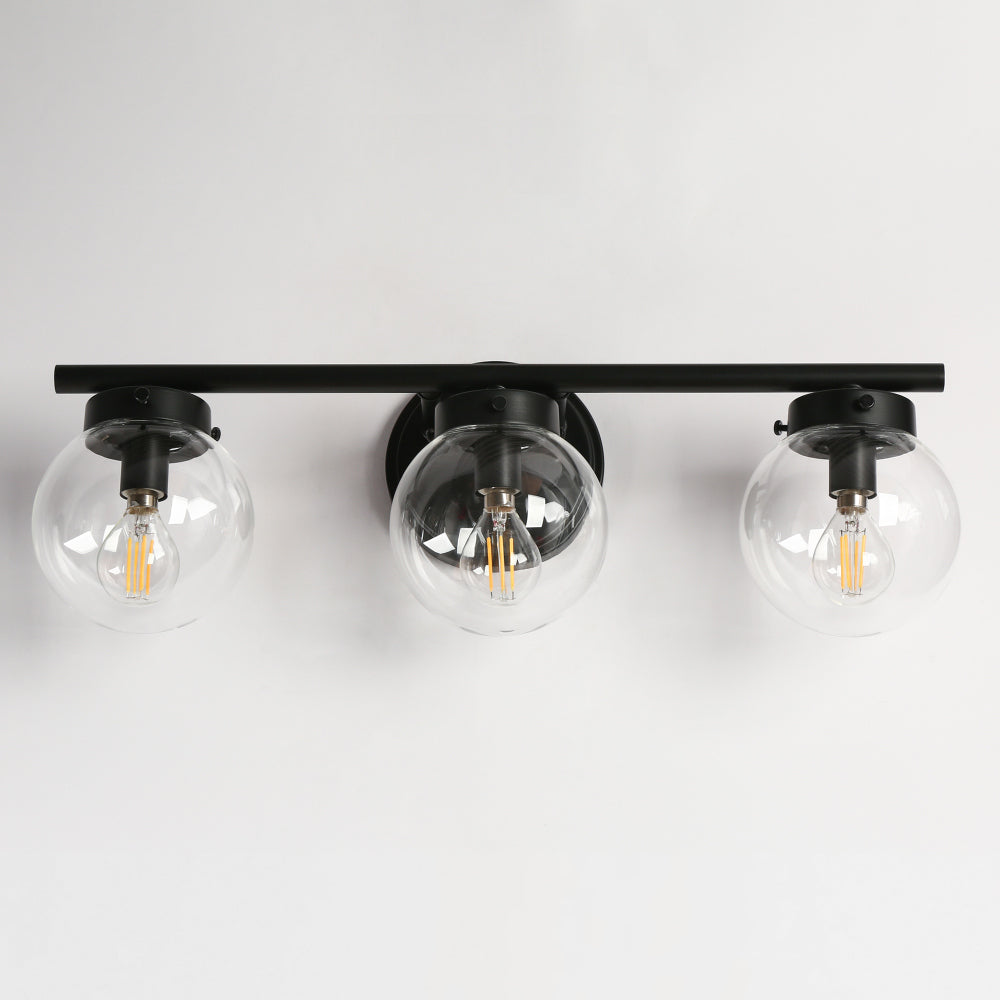 Thantofos 3-Light Black Vanity Light