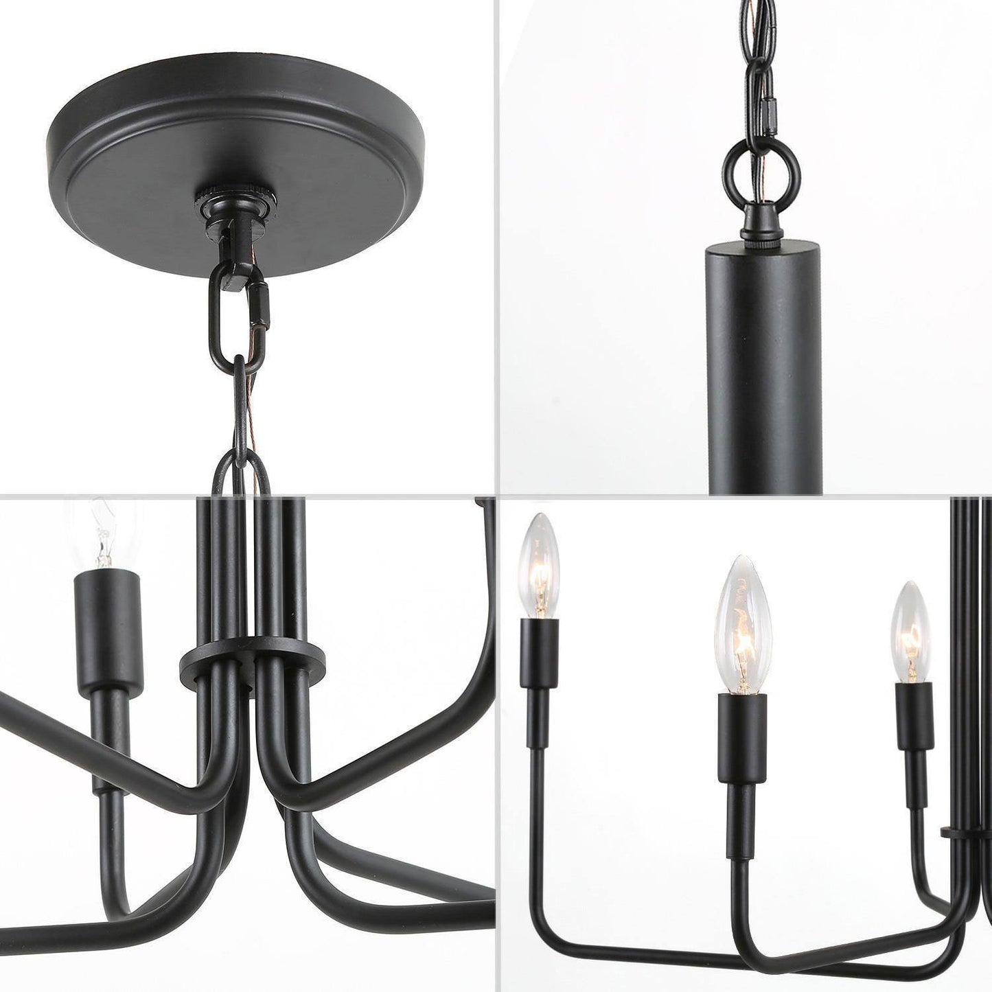 Alisenlusk 6-Light Medium Black Chandelier