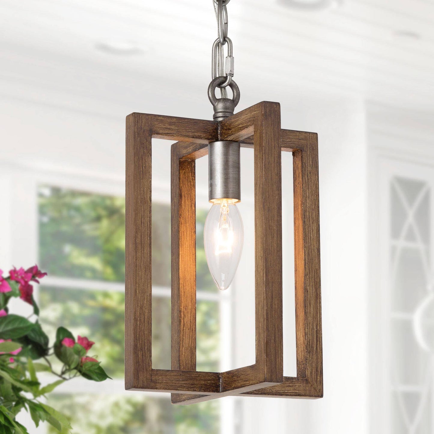 Socotra 1-Light Mini Wood Chandelier