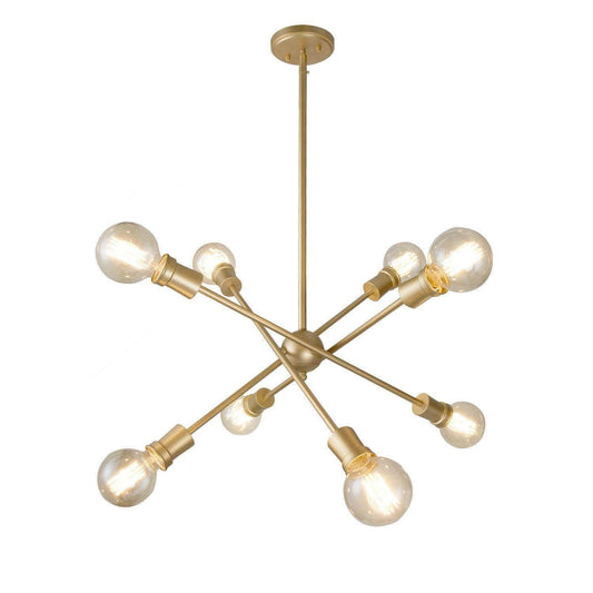 8-Light Sputnik Gold Chandeliers - Belles Lighting