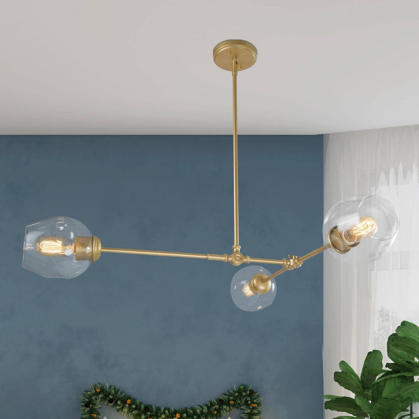 Labycaritasy 3-Light Large Gold Chandelier