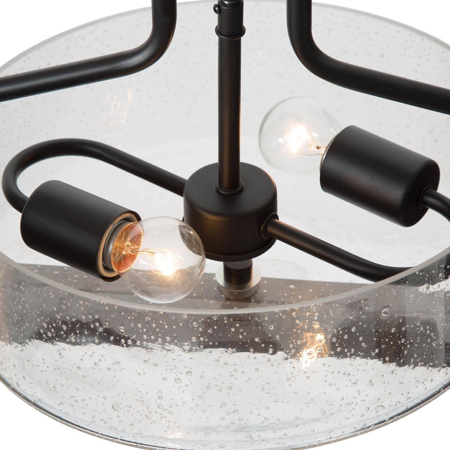 Geraldine 2-Light Small Black Semi-Flush-Mount Light