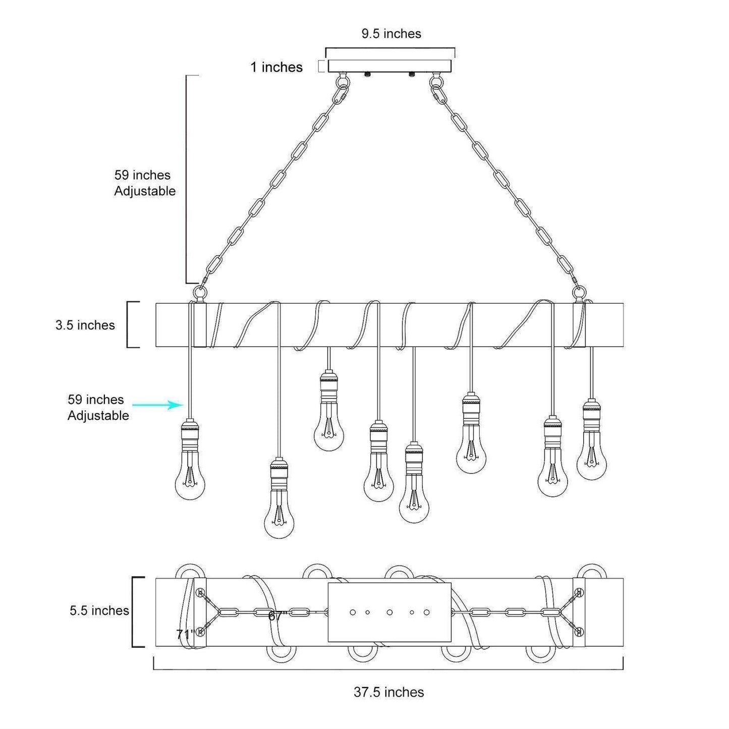 Fulgoroso 8-Light Oversized Wood Chandelier