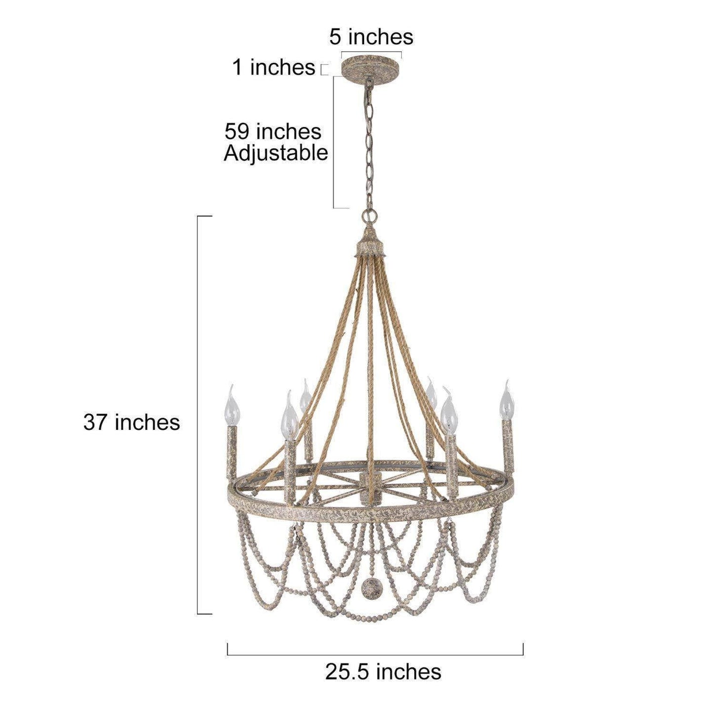 Erlinduel 6-Light Medium White Chandelier