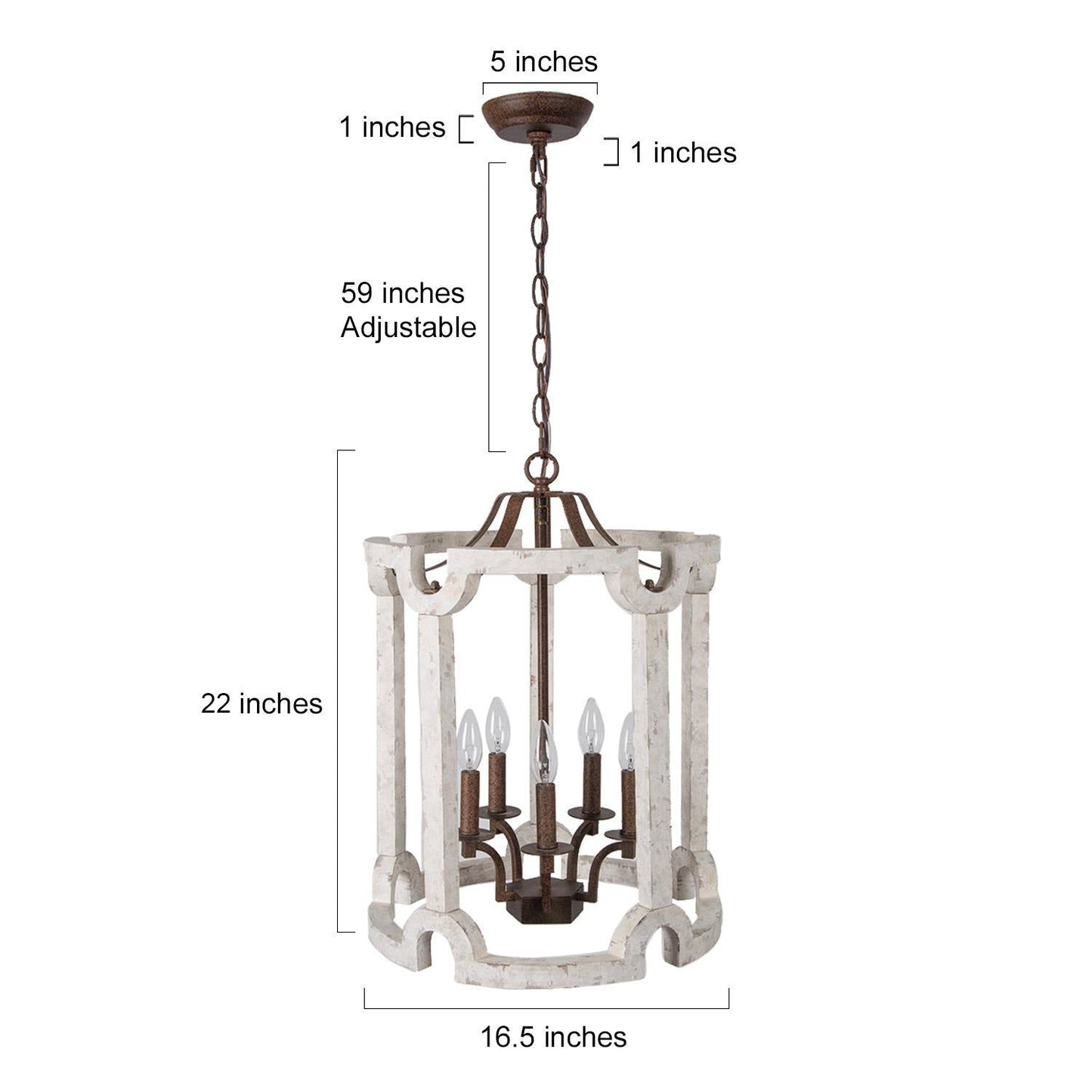 Estournel 5-Light Small White Chandelier