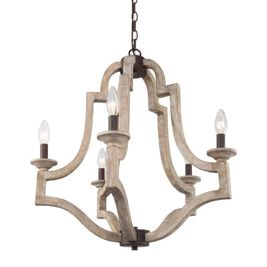 Hymunpthera 5-Light Medium Wood Chandelier