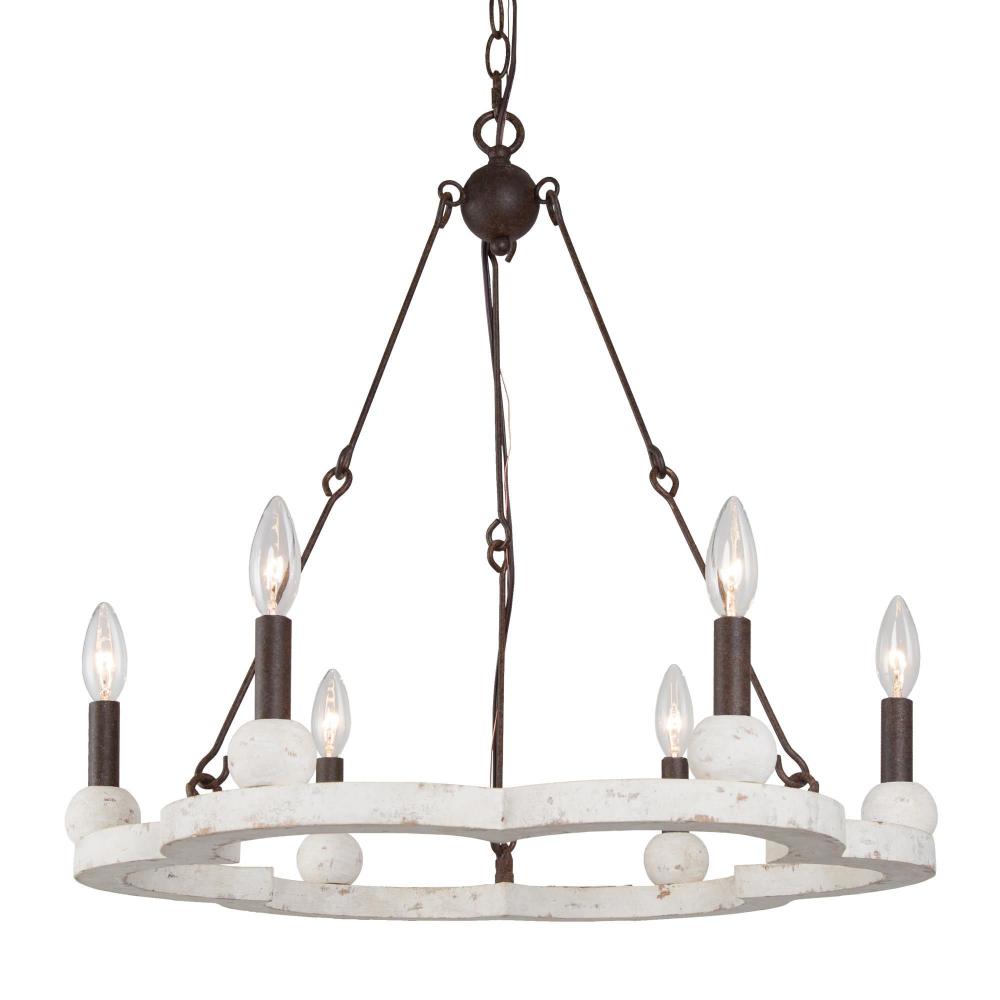 6-Light Medium Wood Chandelier