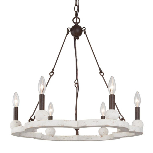 6-Light Medium Wood Chandelier