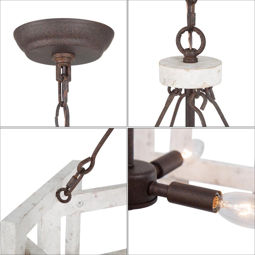 4-Light Small Wood Chandelier