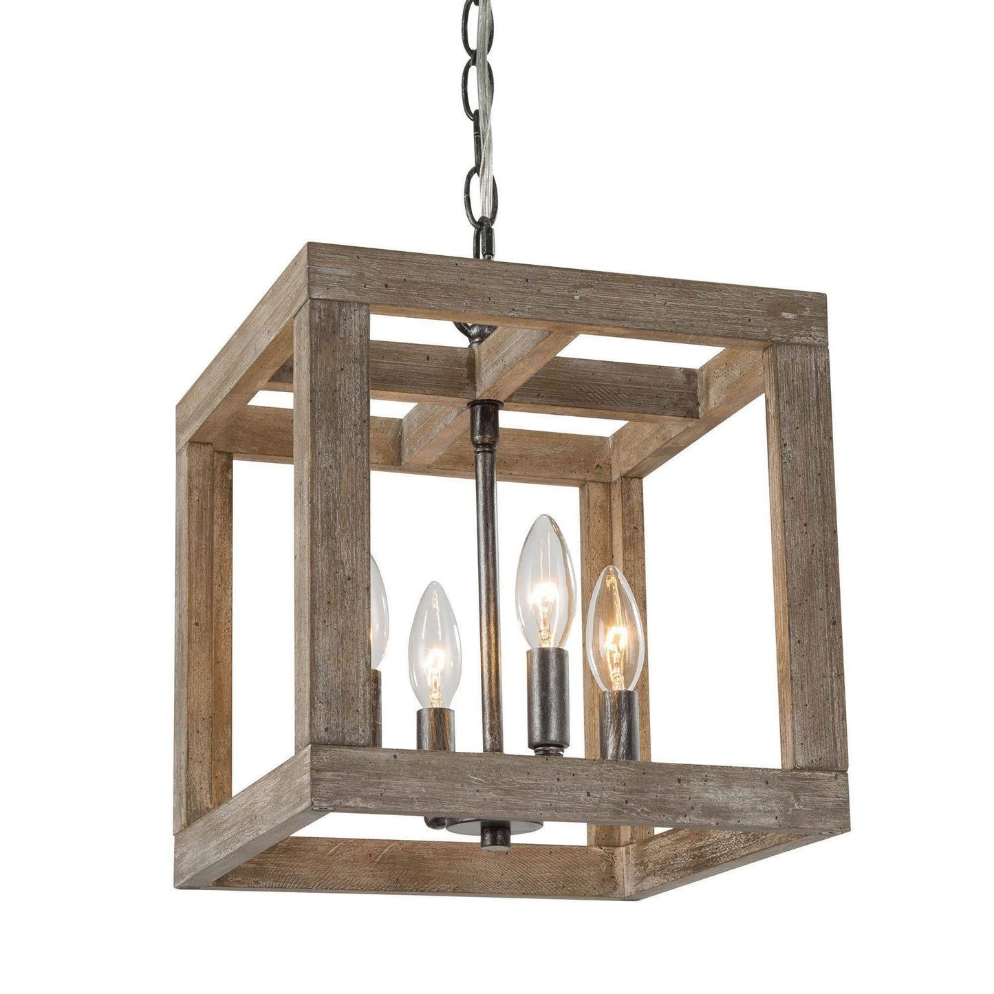 SOLO 4-Light Mini Wood Chandelier