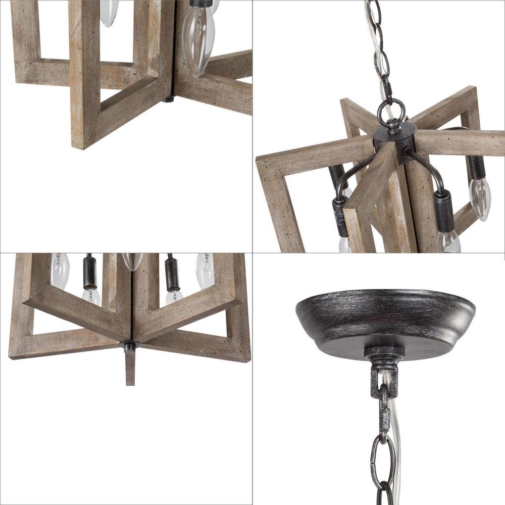 5-Light Mini Wood Chandelier