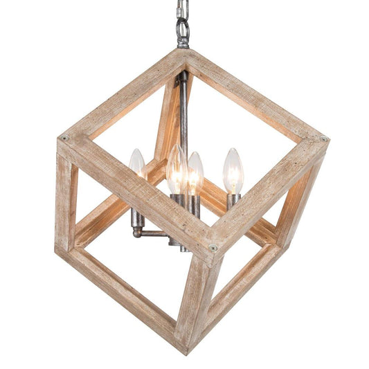 SOLO 4-Light Mini Wood Chandelier