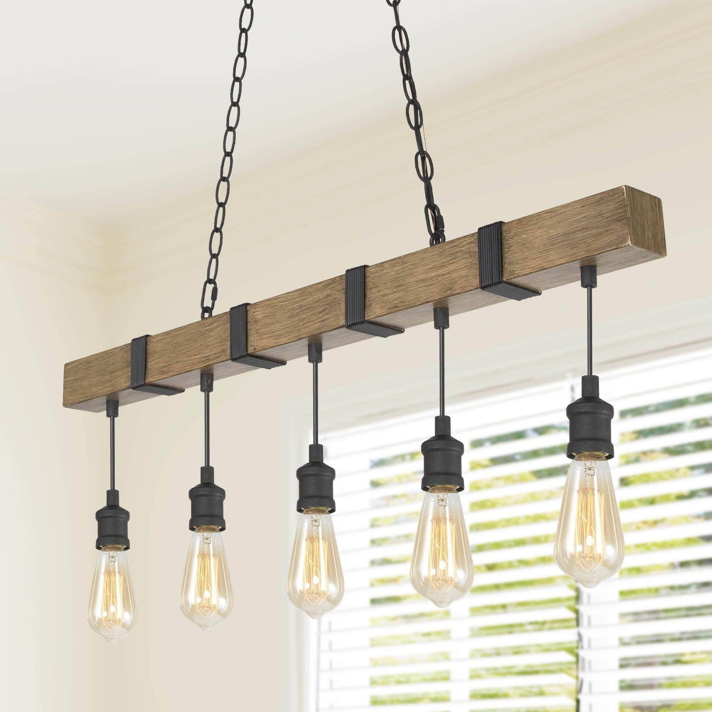 Calliopette 5-Light Oversized Wood Chandelier