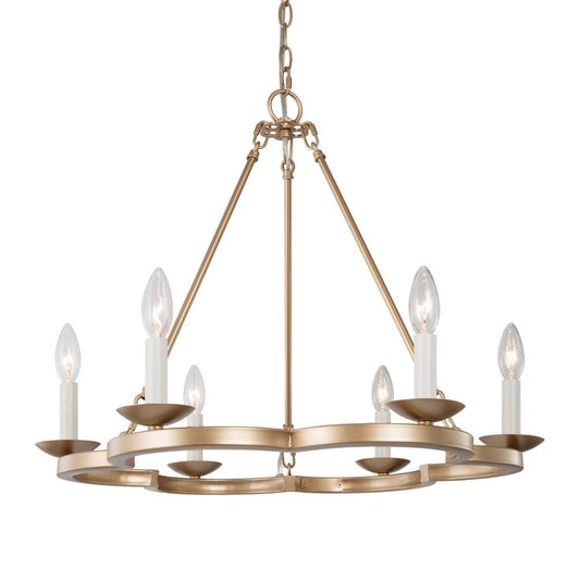 6-Light Medium Gold Chandelier