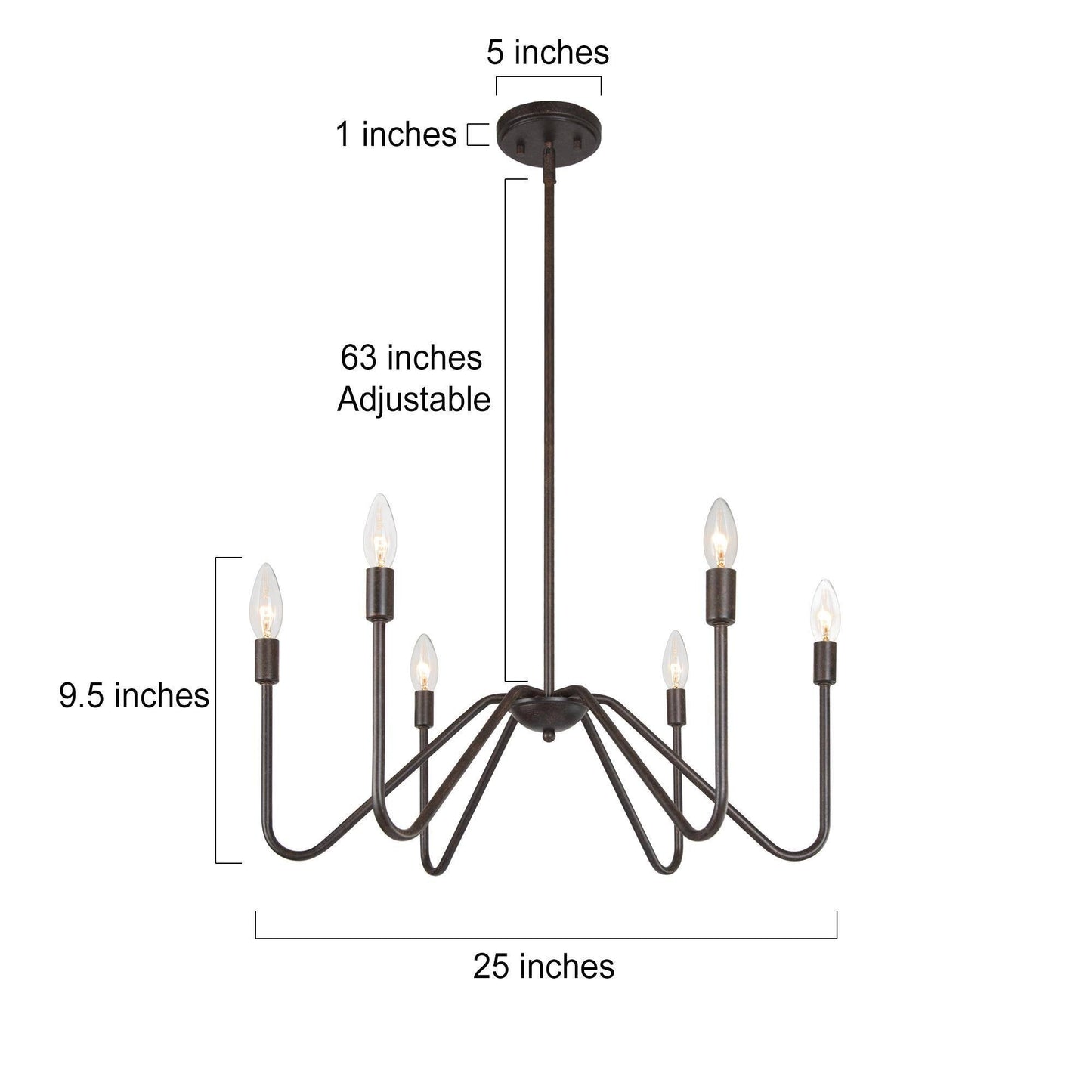 Anasipia 6-Light Medium Brown Chandelier