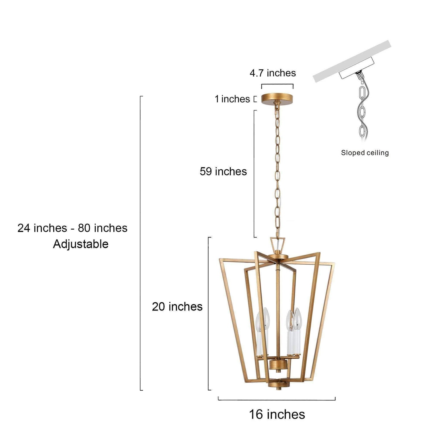 Ophrendon 4-Light Small Gold Chandelier