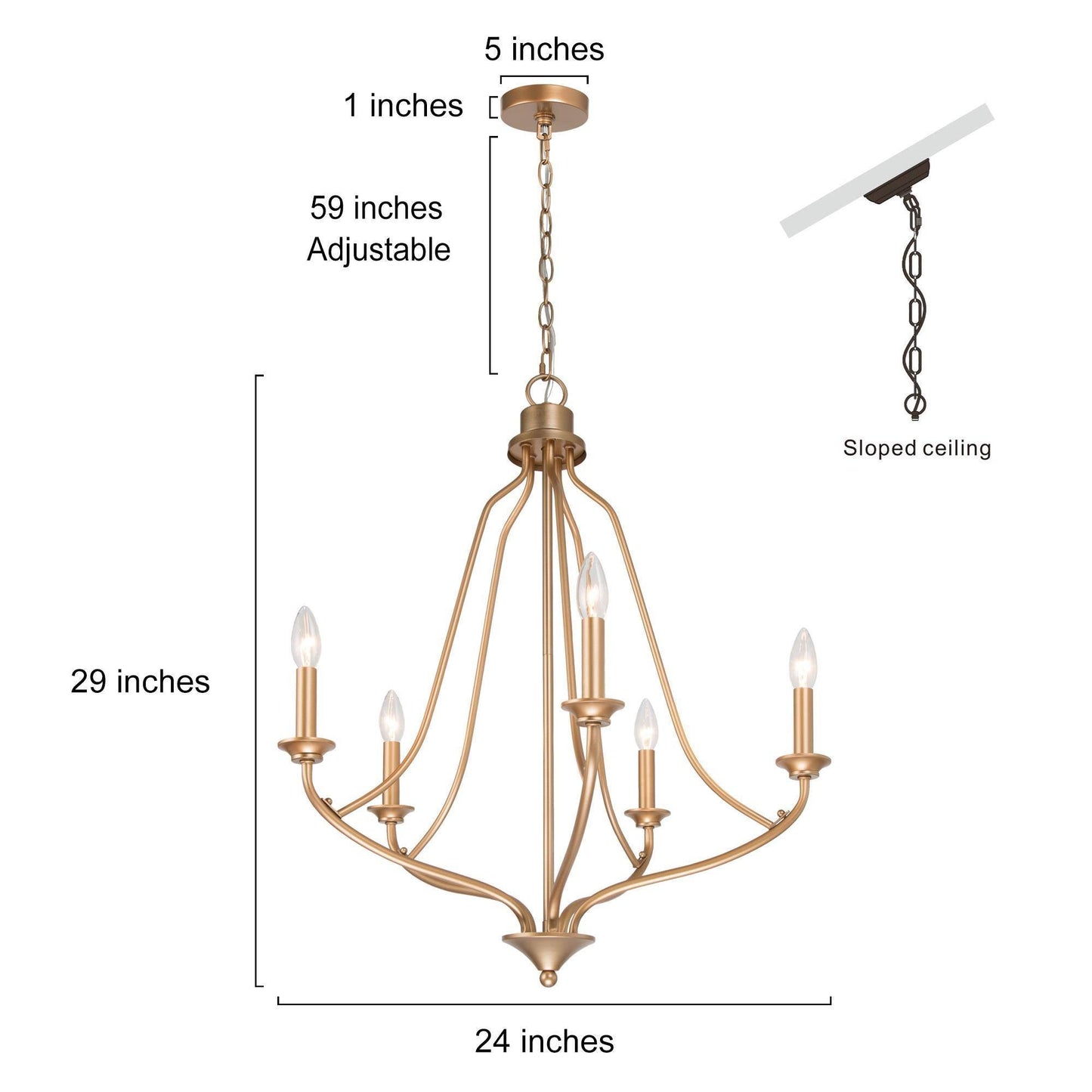 Barry 5-Light Medium Gold Chandelier