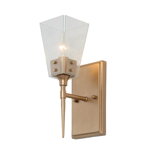 Dendrophylax 1-Light Modern Gold Seeded Glass Indoor Wall Sconce