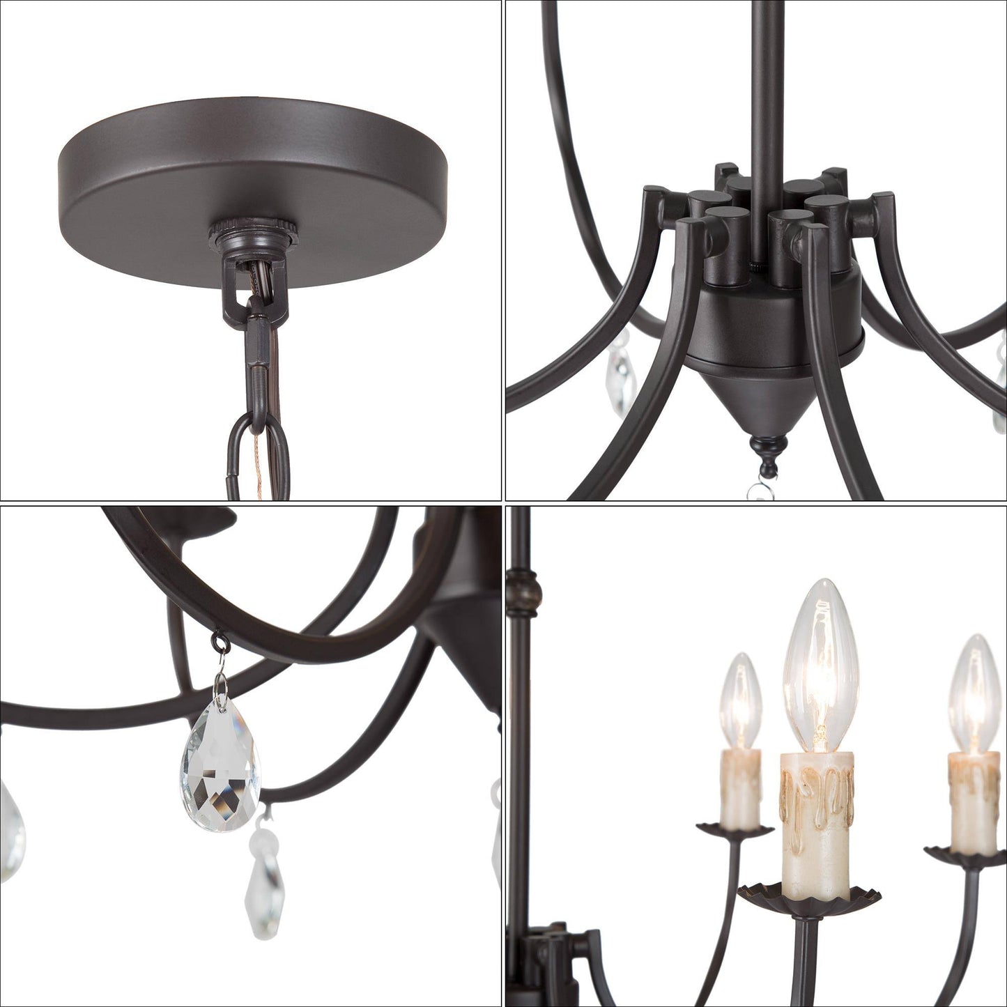 Peresalem 6-Light Medium Wood Chandelier