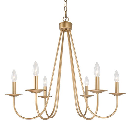 Falkowitz 6-Light Large Gold Chandelier