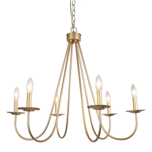 Barry 6-Light Large Gold Chandelier