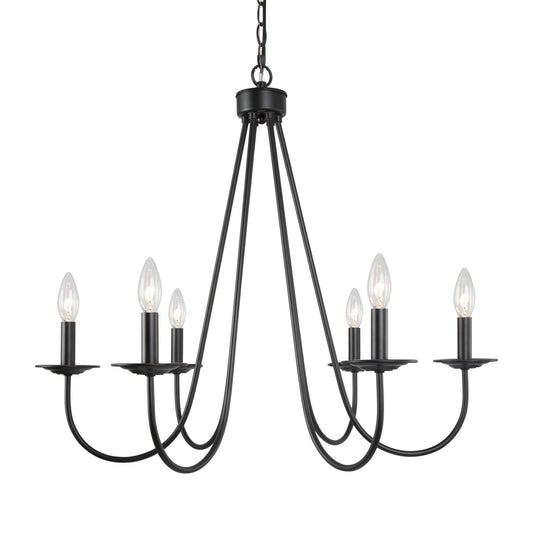 Barry 6-Light Large Black Chandelier